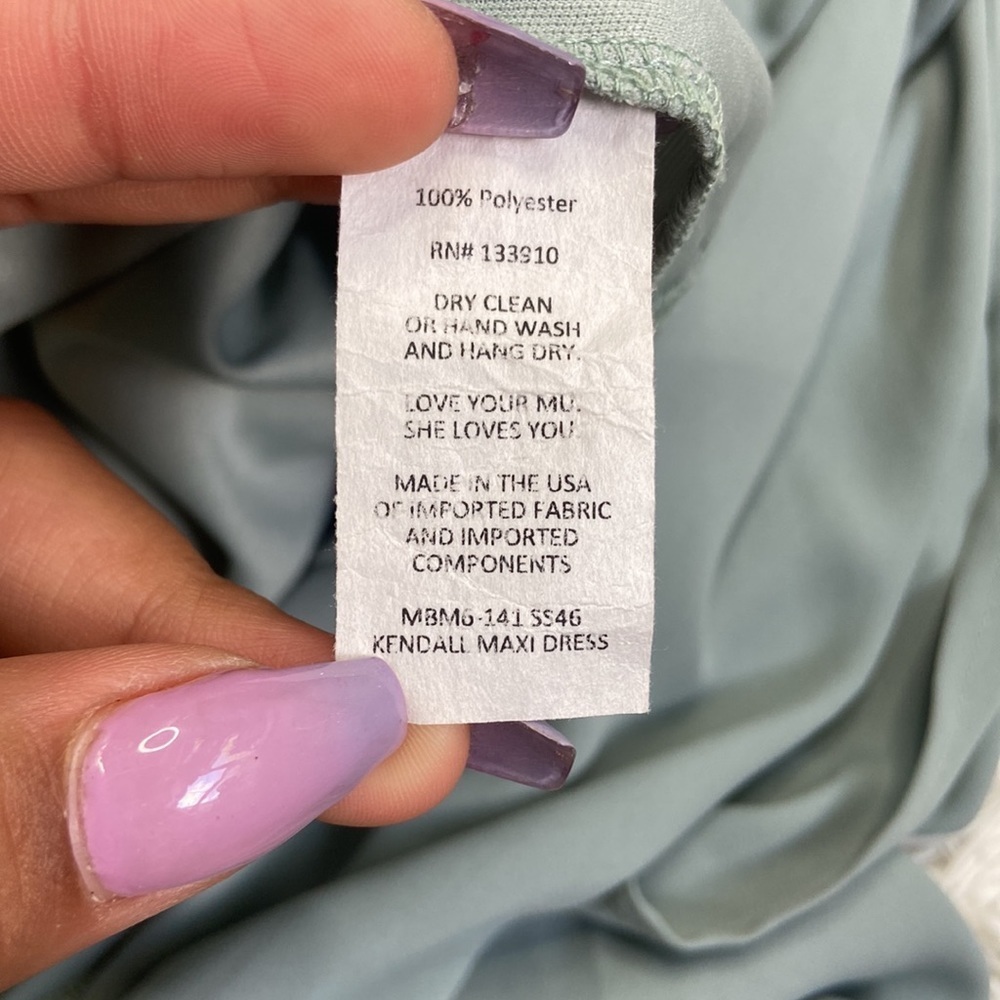 Show Me Your MuMu Kendall Maxi Dress Silver Sage - Picture 9 of 9
